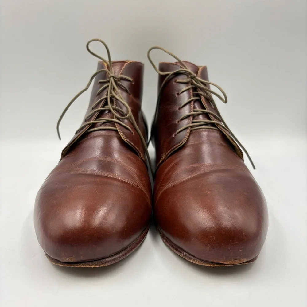Nisolo Emilio Chukka Boots Mens 10.5 Brown Leather Lace Up Good Handcrafted